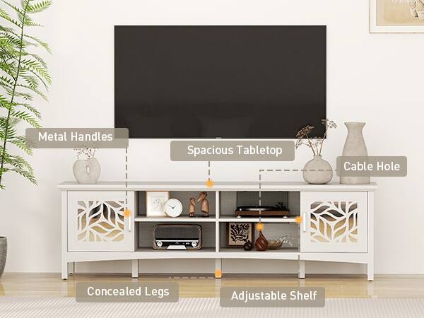 EZR Metal Handles Spacious Tabletop Cable Hole Concealed Legs Adjustable Shelf