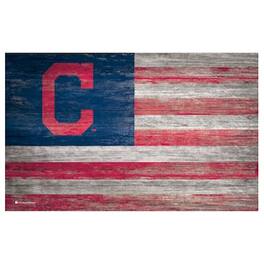 Fan Creations - Cleveland Indians 11'' x 19'' Distressed Flag Sign - Multicolor