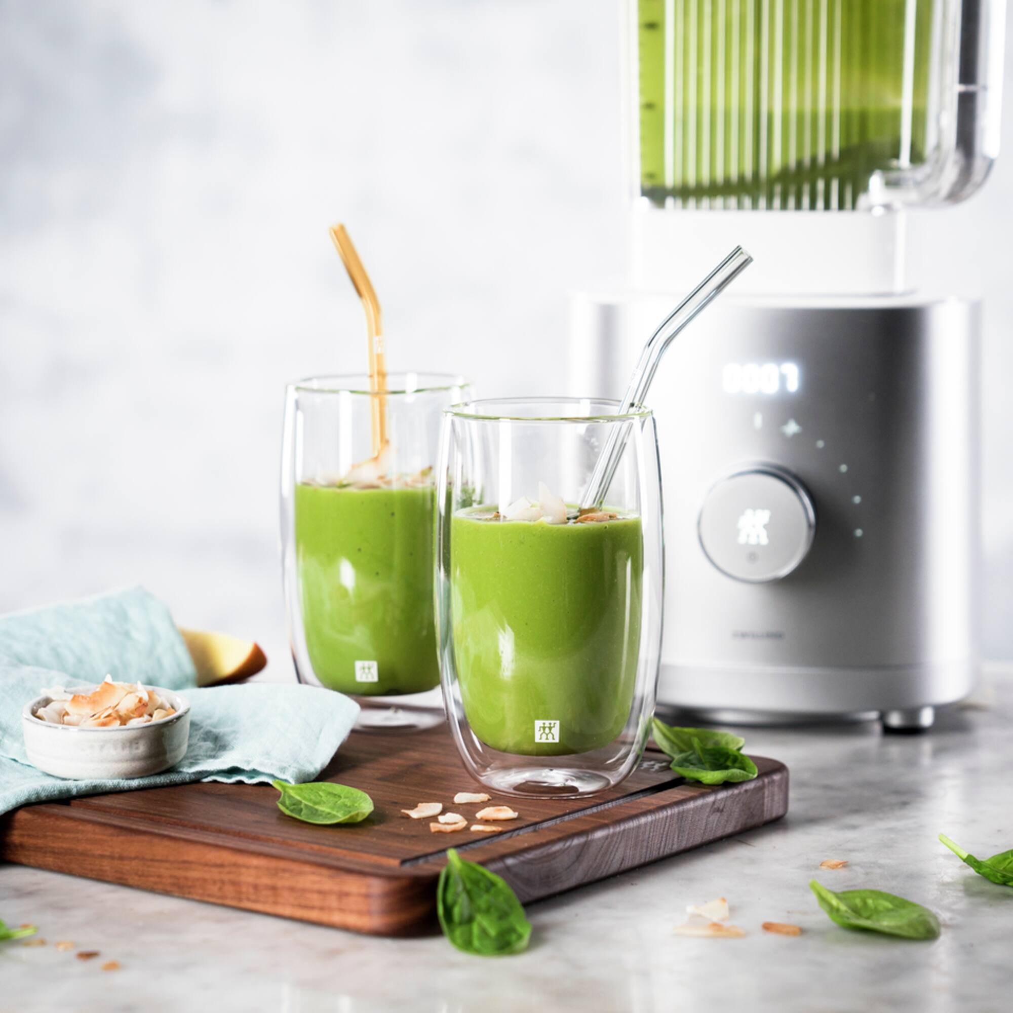 Alt View 5. ZWILLING - ZWILLING Sorrento 5-pc Bent Glass Straw Set - Clear - Clear.