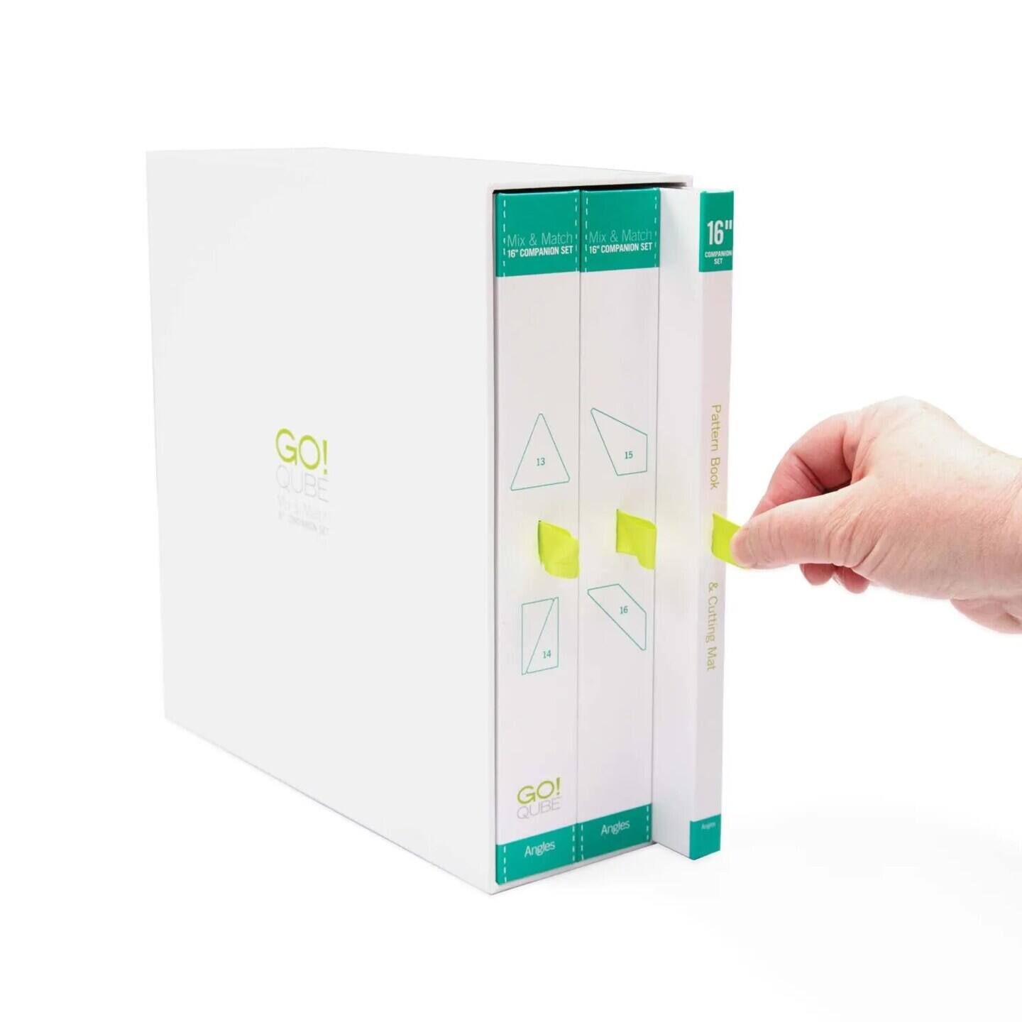 Mix & Match - COMPANION SET, GO! QUBE Angles, 16", 1 Pattern Book, 1 Cutting Mat