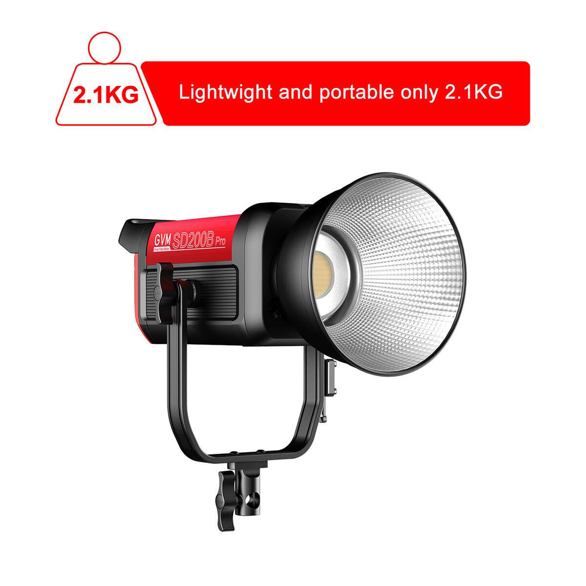 2.1KG Lightweight and portable only 2.1KG  
2. GVM SD200B Pro