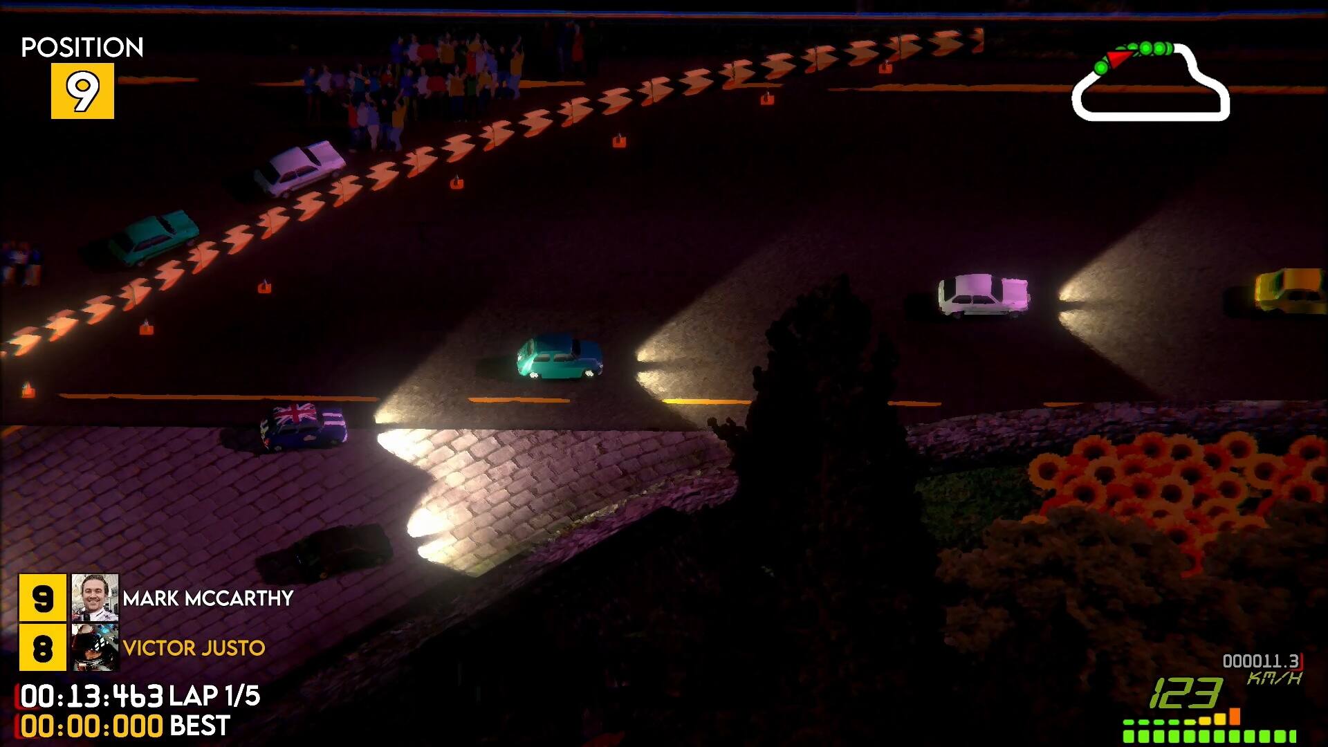 Position 9   Mark McCarty  8   Victor Justo  00:13:463  463   LAP 1/5  123  00:00:000  00: BEST