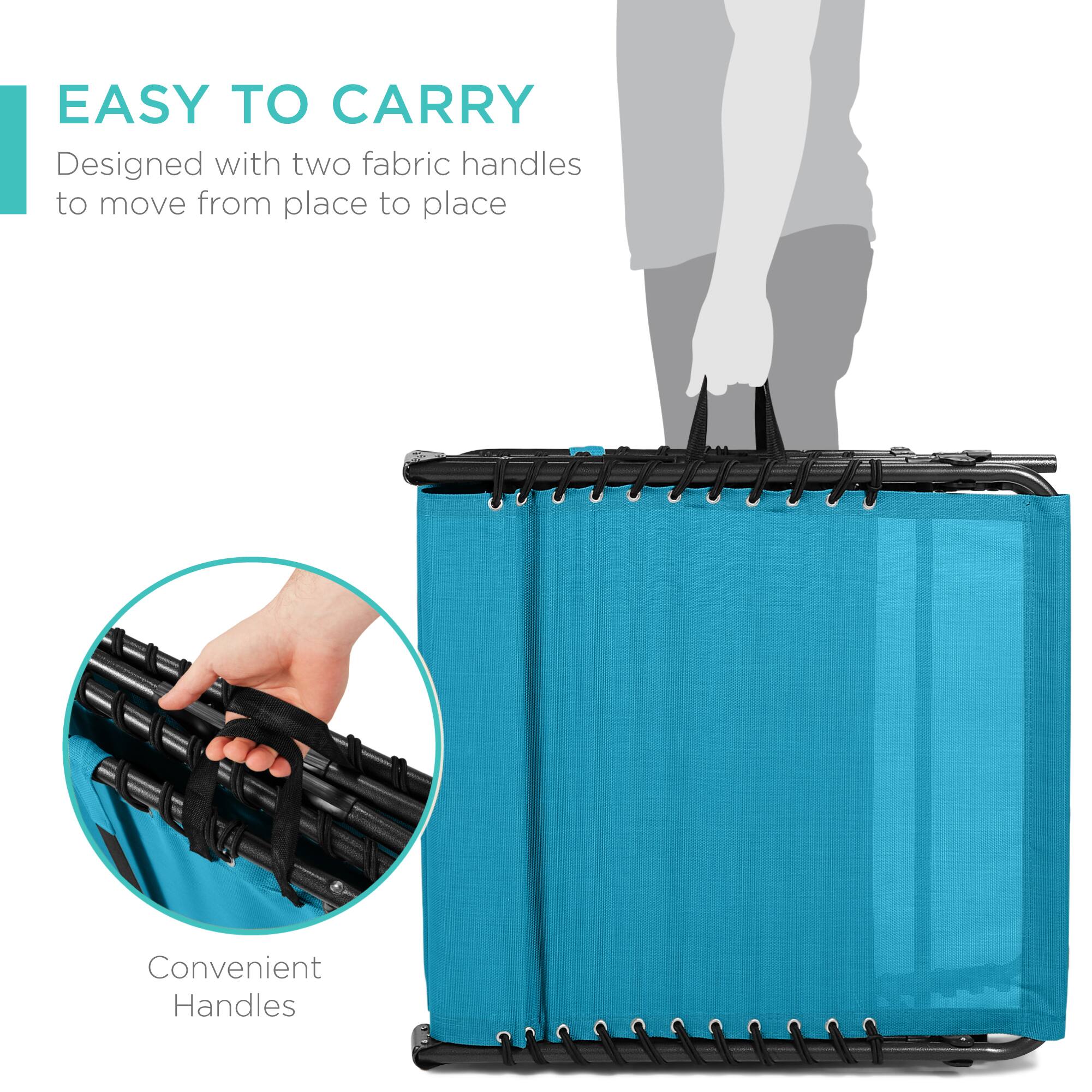 EASY TO CARRY  
Designed with two fabric handles to move from place to place  
Convenient Handles