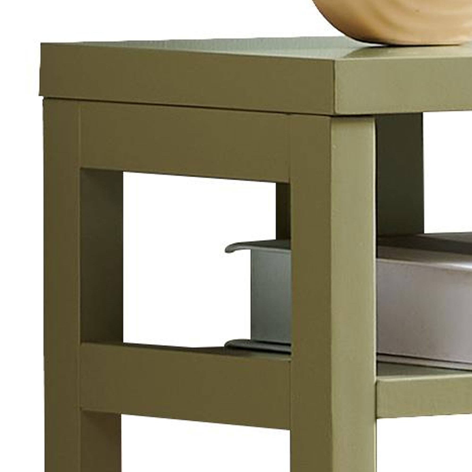 Back. Kings Brand Furniture - Kings Brand Furniture Bisbee Wood Console Table with 2 Open Storage Shelves - Lemon pepper.
