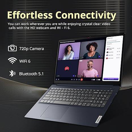 Effortless Connectivity

You can work wherever you are while enjoying crystal clear video calls with the HD webcam and Wi-Fi 6.

- 720p Camera
- Wi-Fi 6
- Bluetooth 5.1