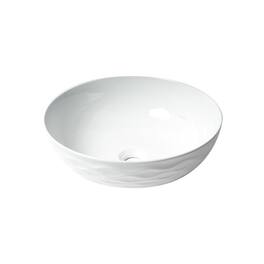 Alfi - 17" Decorative Round Vessel Above Mount Ceramic Sink - White