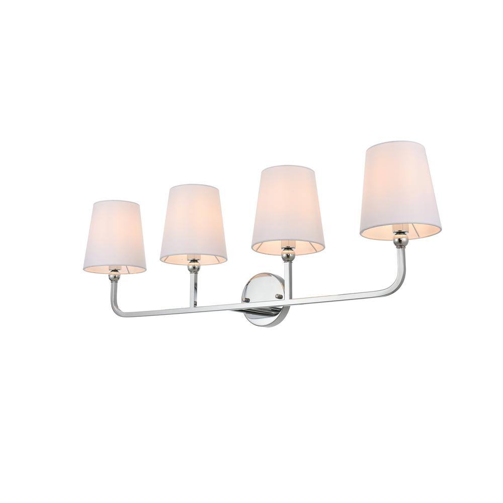 Back. Living District - Colson 4 light Chrome and Clear Bath Sconce - Chrome And Clear.