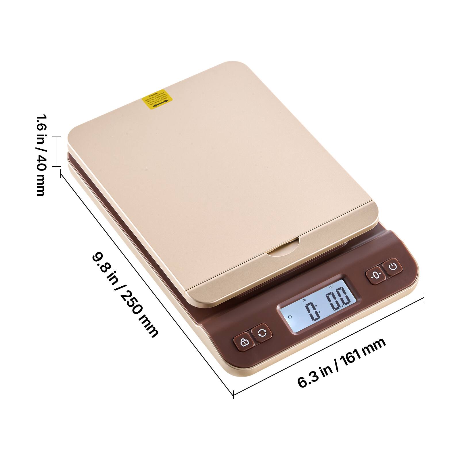 1.6 in / 40 mm  
9.8 in / 250 mm  
6.3 in / 161 mm