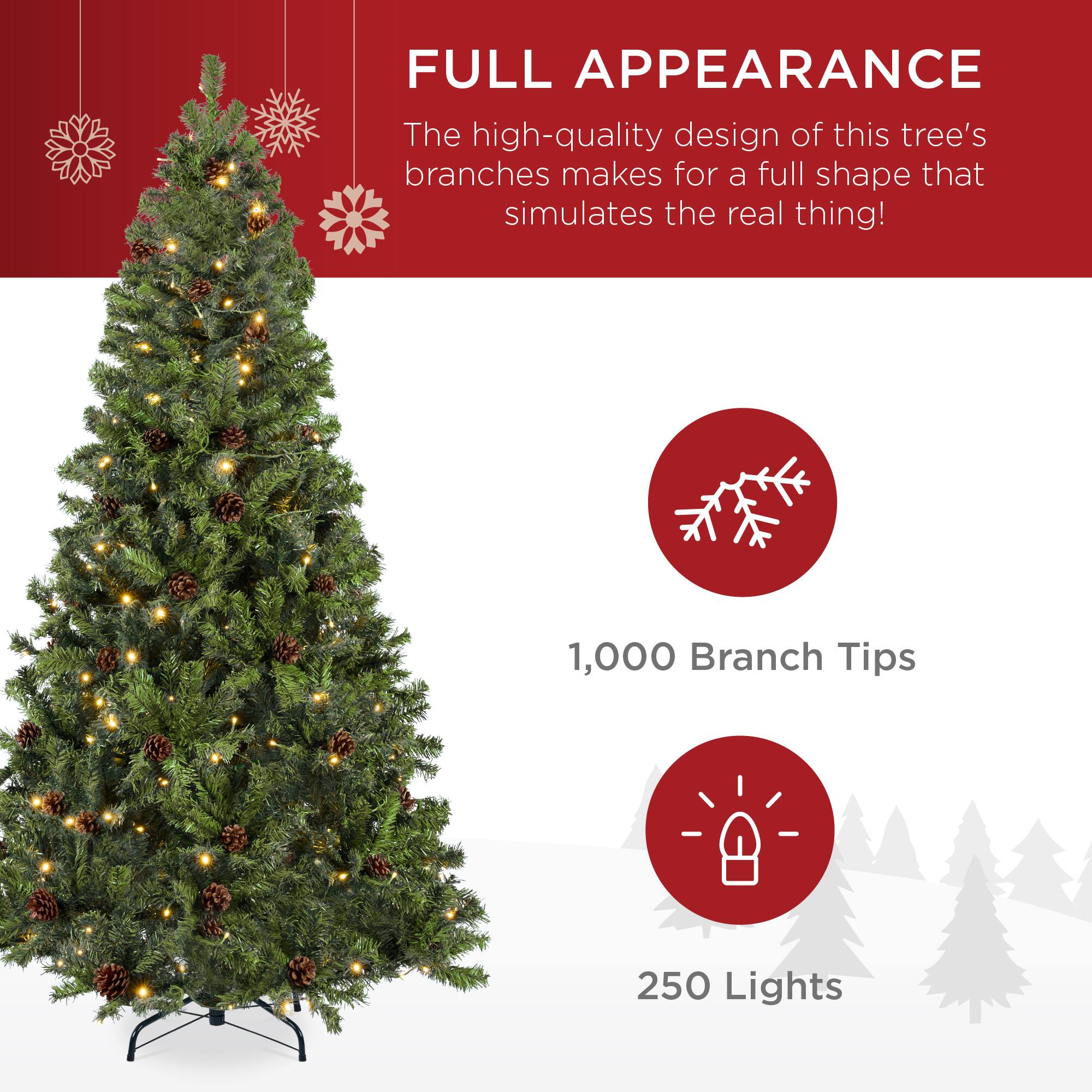 FULL APPEARANCE

The high-quality design of this tree's branches makes for a full shape that simulates the real thing!

1,000 Branch Tips

250 Lights