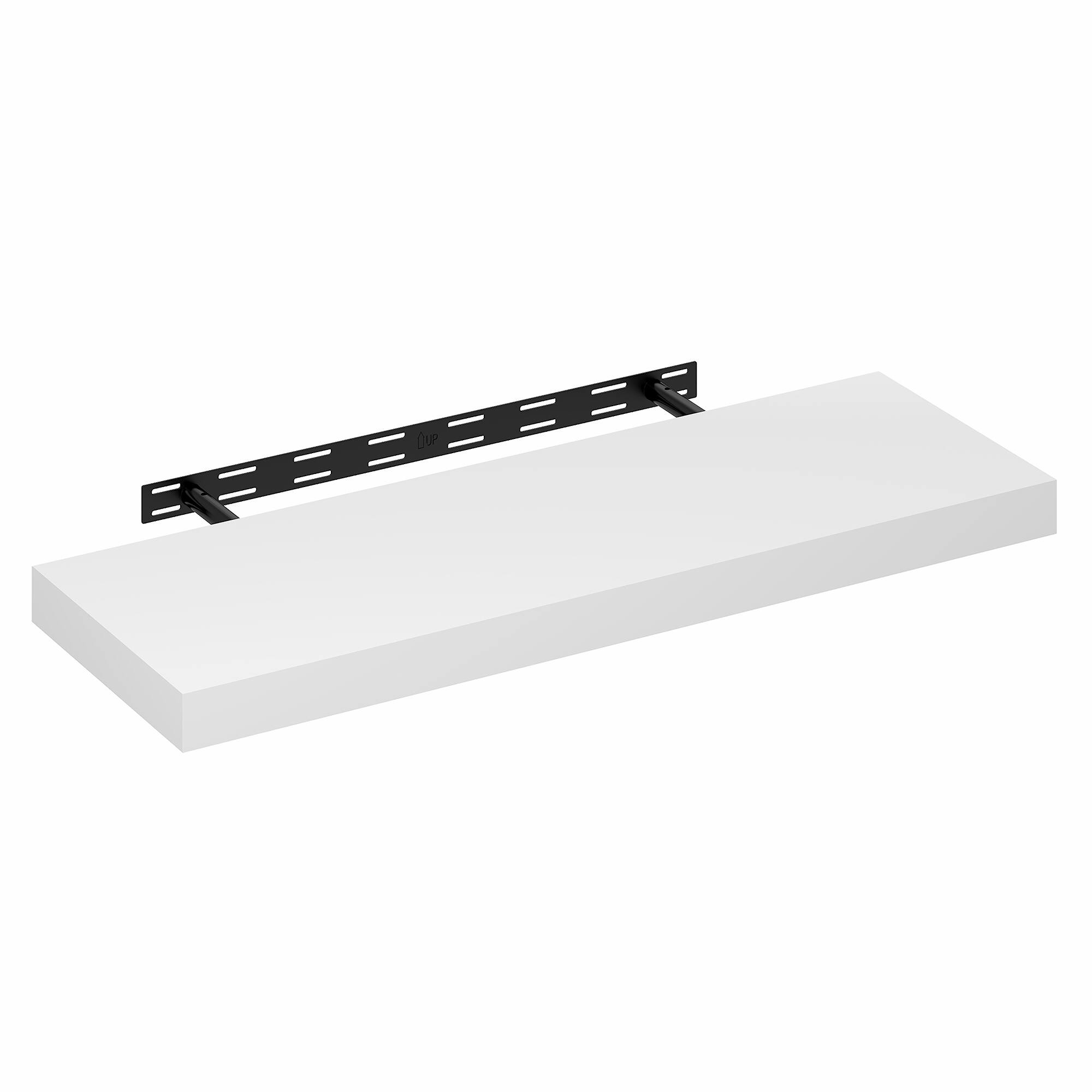 Alt View 3. Furinno - TANNA Floating Shelves for Wall, 12 x 35 Wall Shelf, Thick Shelf, Wall Mounted Floating Shelf with Invisible Brackets - White.