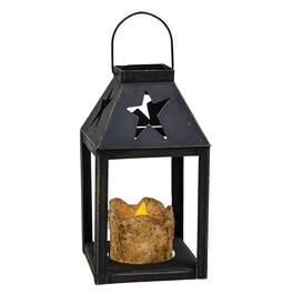 BreeBe - Star Iron Lantern w/ Pillar - Black