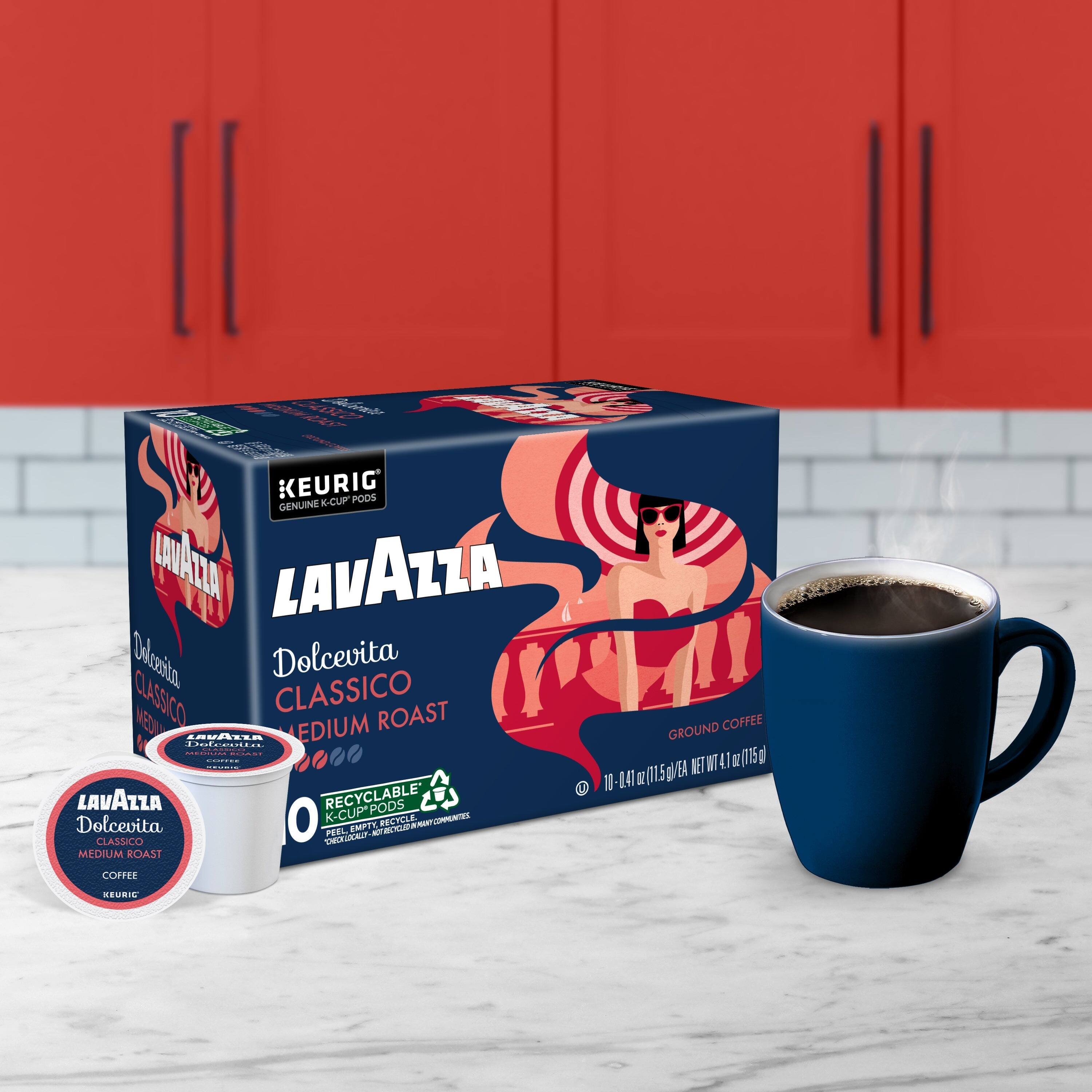 wsemtd | 12 JmeO KEURIG POCS GENUINE K-CUP LAVAZZA Dolcevita CLASSICO MEDIUM ROAST GROUND COFFEE

LAVAZZA RECYCLABLE K-CUP PODS Dolcevita CLASSICO MEDIUM ROAST COFFEE