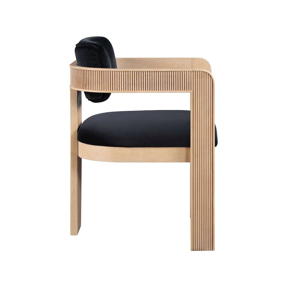 Alt View 3. Meridian Furniture - Sacha Black Velvet Dining Chair, Set of 2 - Black.