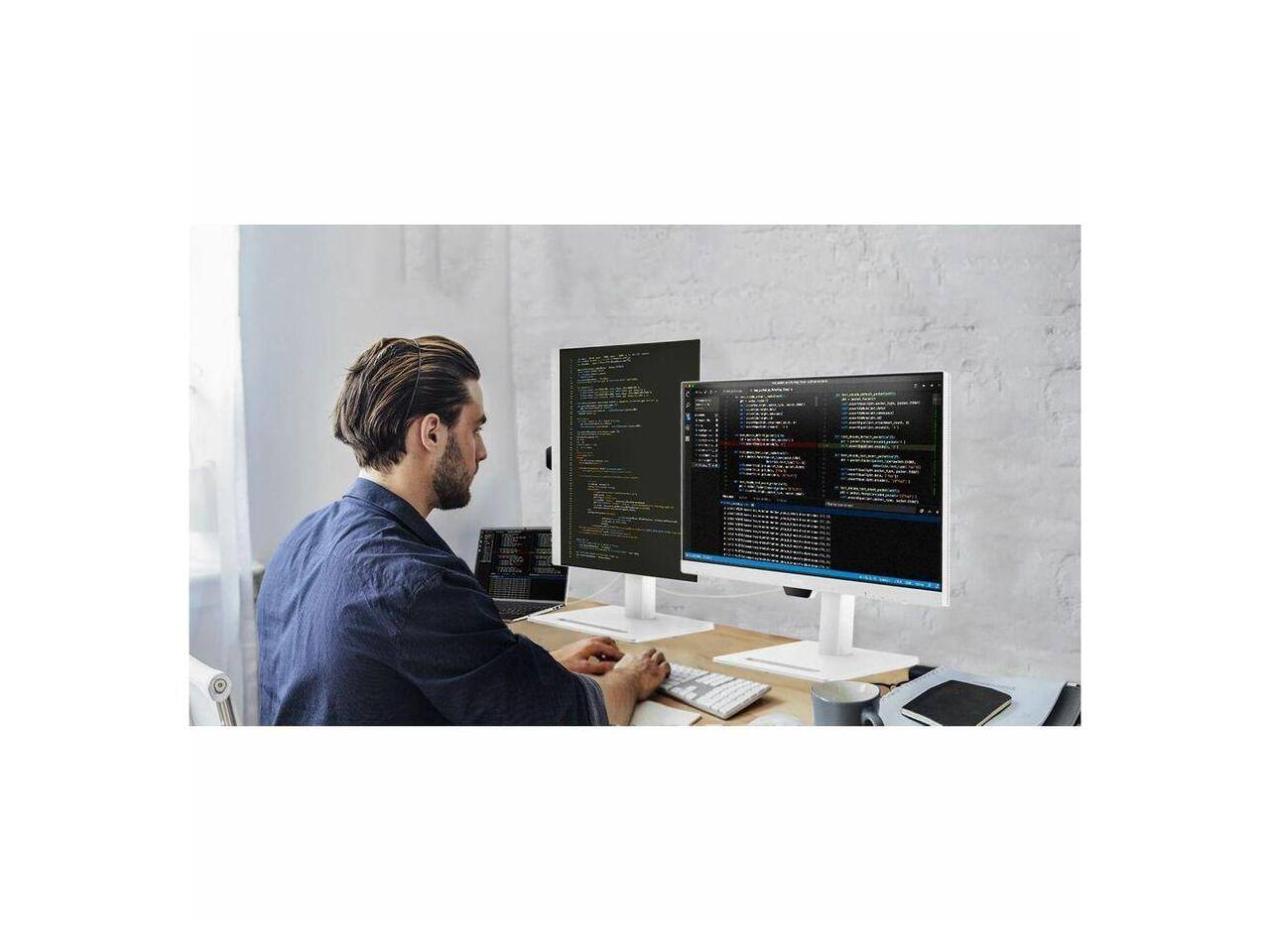 Alt View 4. BenQ - BenQ GW2790QT 27" 1440p IPS Monitor | Eye Care | USB-C 65W | Ergonomic | Noise-Canceling Mic - White.