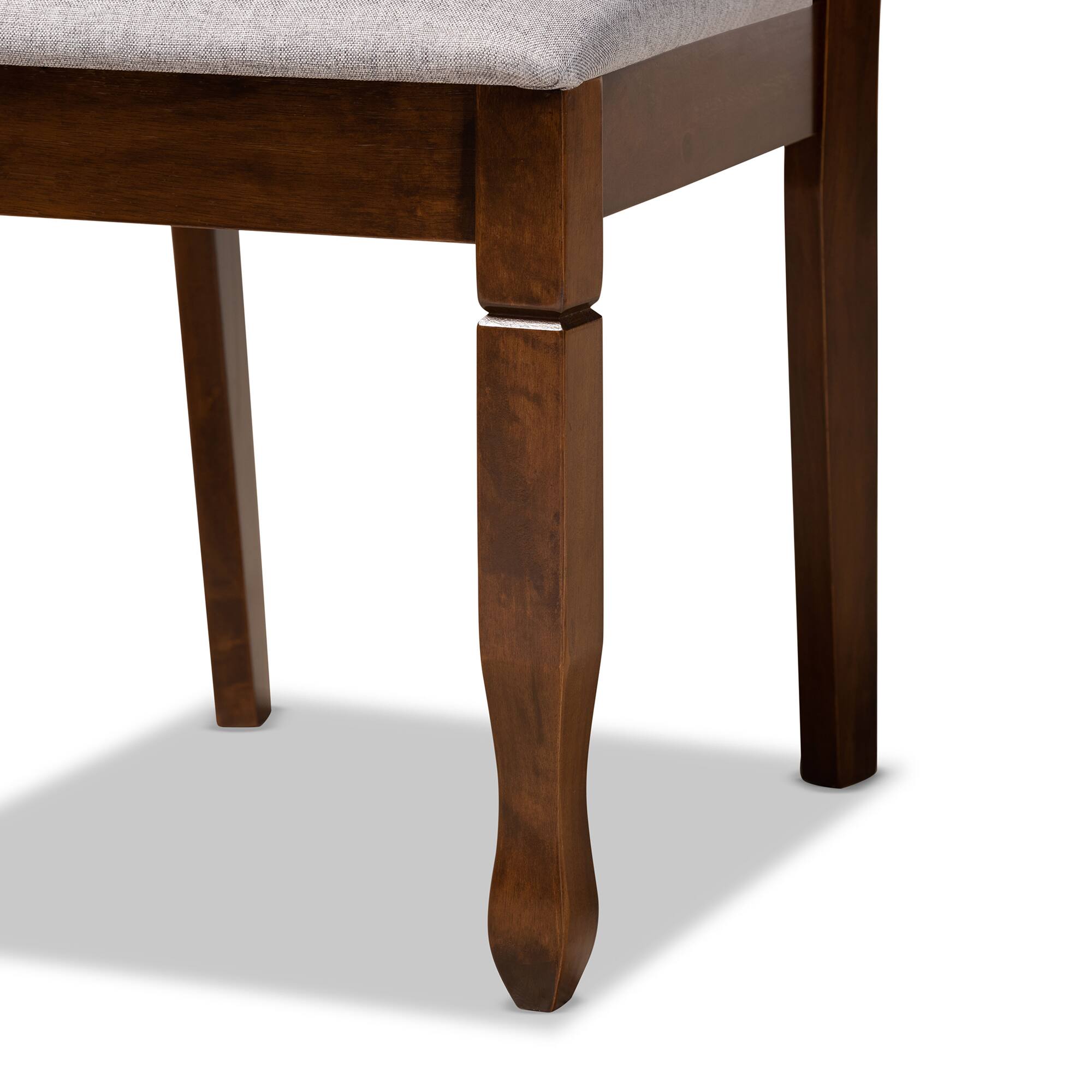 Alt View 1. Baxton Studio - Lanier Modern Fabric Upholstered and Finished Wood 2-Piece Dining Chair Set - Grey/Walnut Brown.