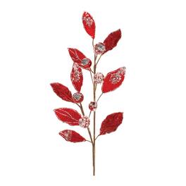 BreeBe - Beaded Leaf Stem (Set of 2) - Red