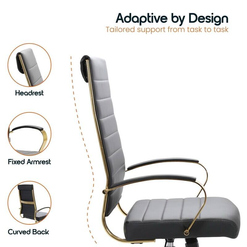 Adaptive by Design  
Tailored support from task to task  

- Headrest  
- Fixed Armrest  
- Curved Back