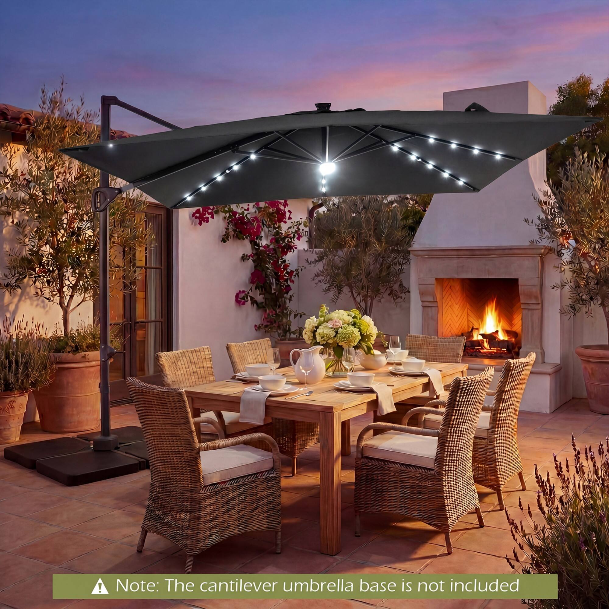 Note: The cantilever umbrella base is not included