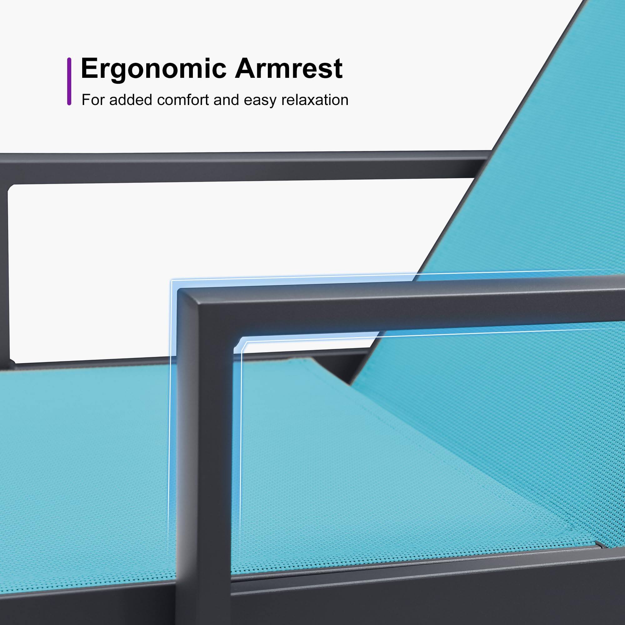 Ergonomic Armrest  
For added comfort and easy relaxation