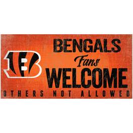 Fan Creations - Cincinnati Bengals 6" x 12" Fans Welcome Sign - Multicolor