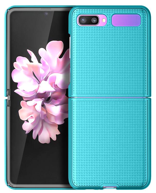 Alt View 2. Nakedcellphone - Hard Case for Samsung Galaxy Z Flip 5G Phone (2019/2020) - Teal.