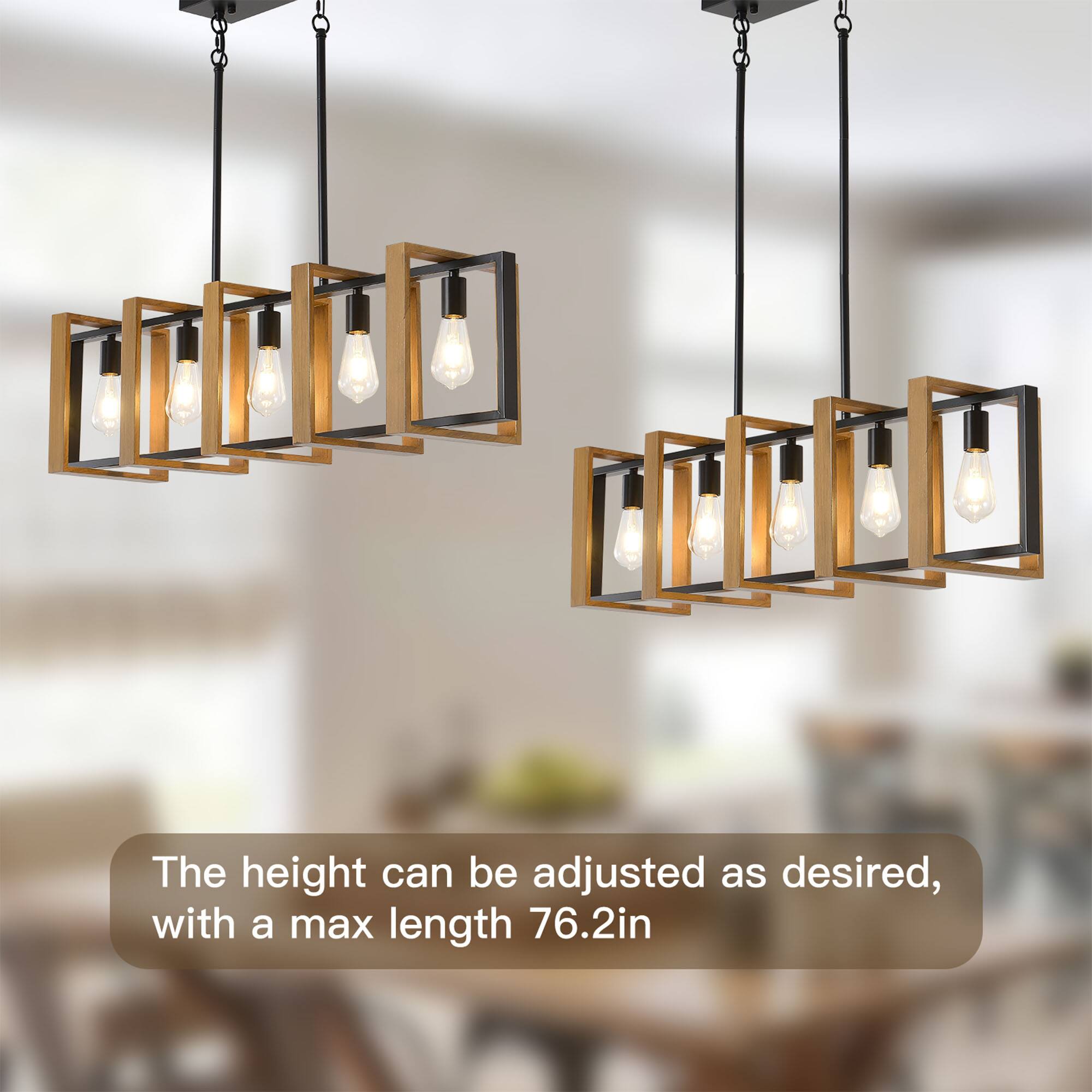The height can be adjusted as desired, with a max length 76.2in