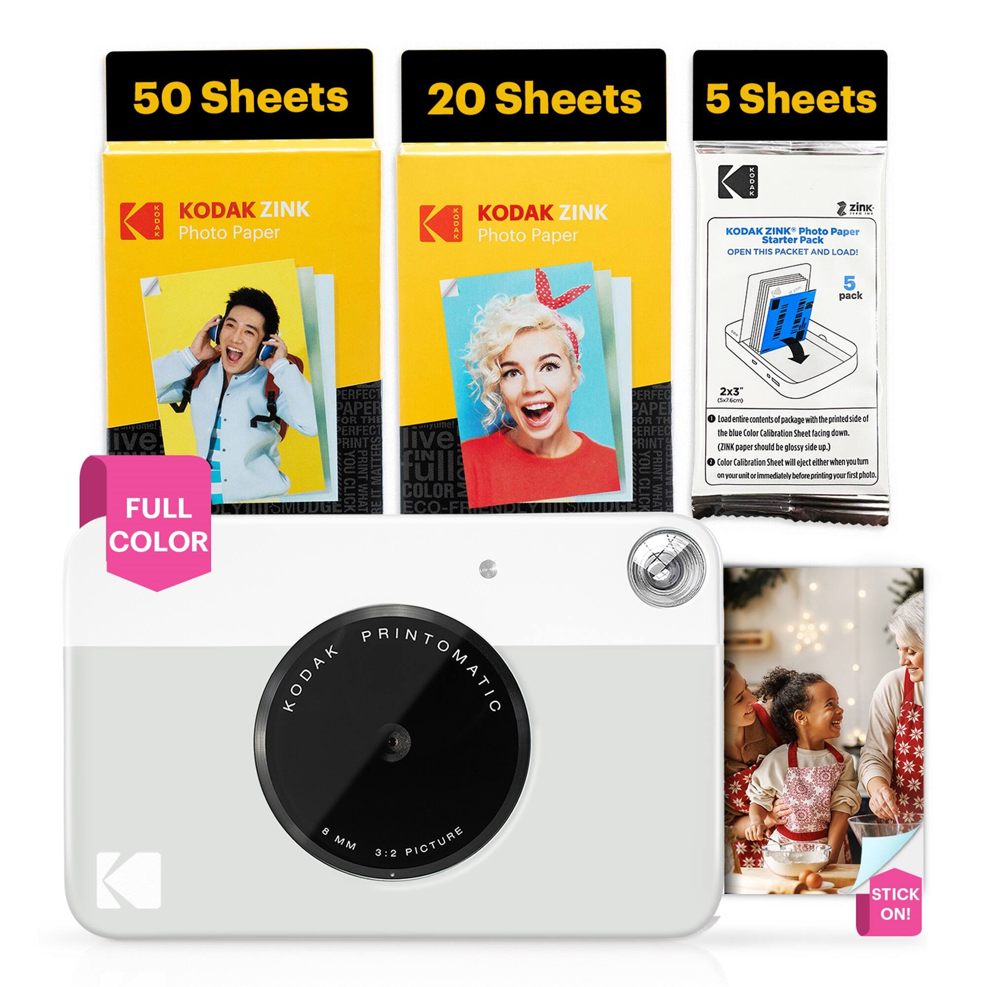 Kodak - Printomatic 5MP Instant Print Camera & Zink Photo Paper (75 Sheets) Bundle - Green price history on PriceWatchPro