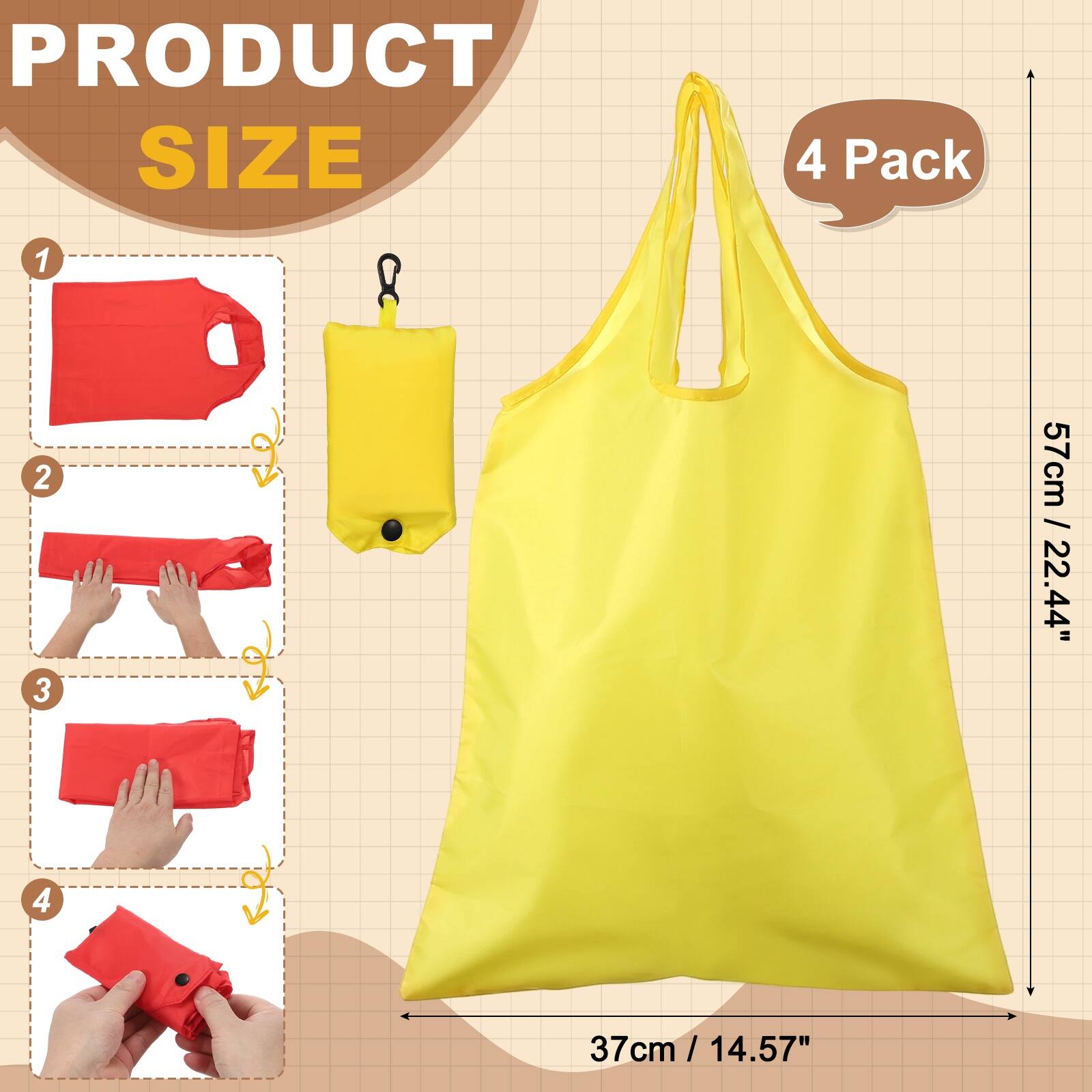 PRODUCT SIZE

4 Pack

1. 57cm / 22.44"
2. 37cm / 14.57"