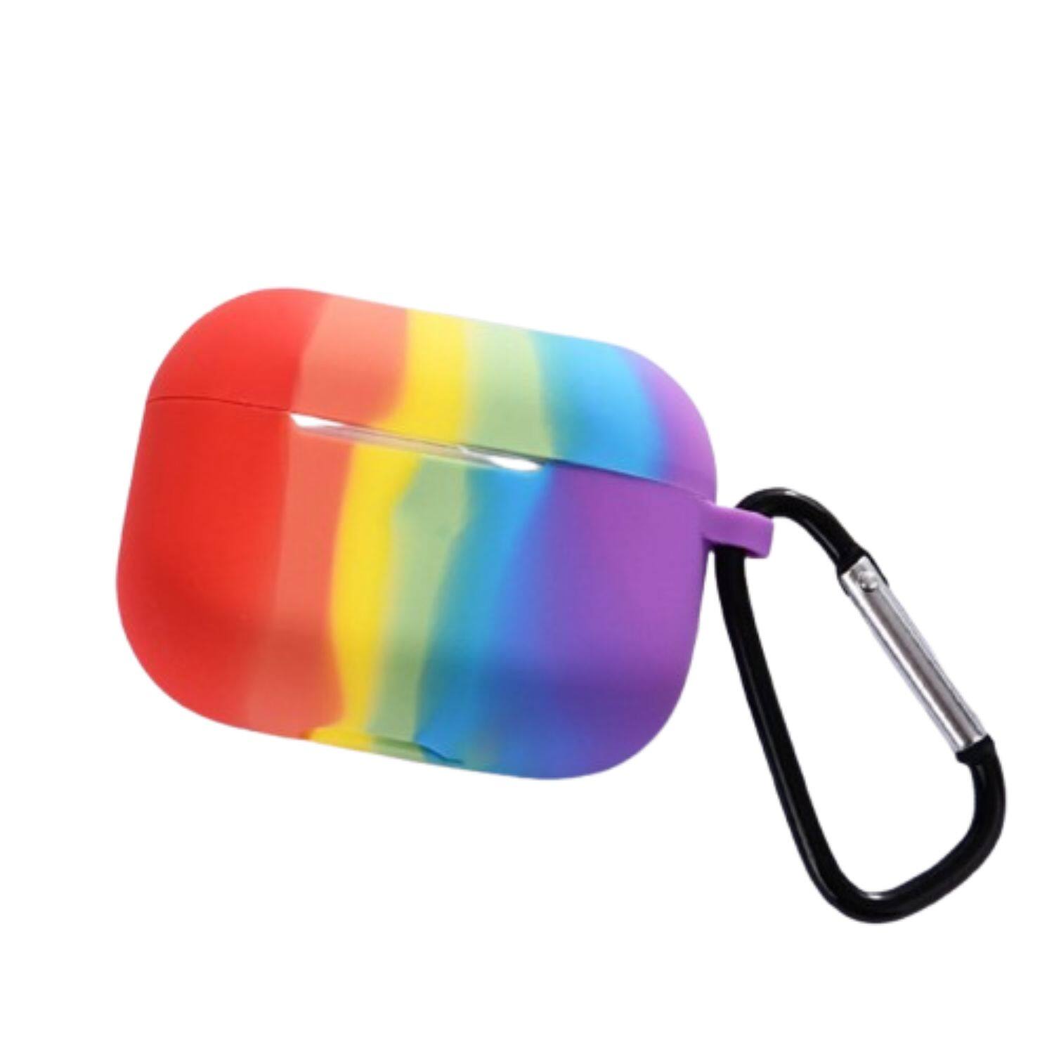 Front. Home Collection - Rainbow Silicone Shockproof Case for Apple AirPods Pro with Keychain – Protective Cover.
