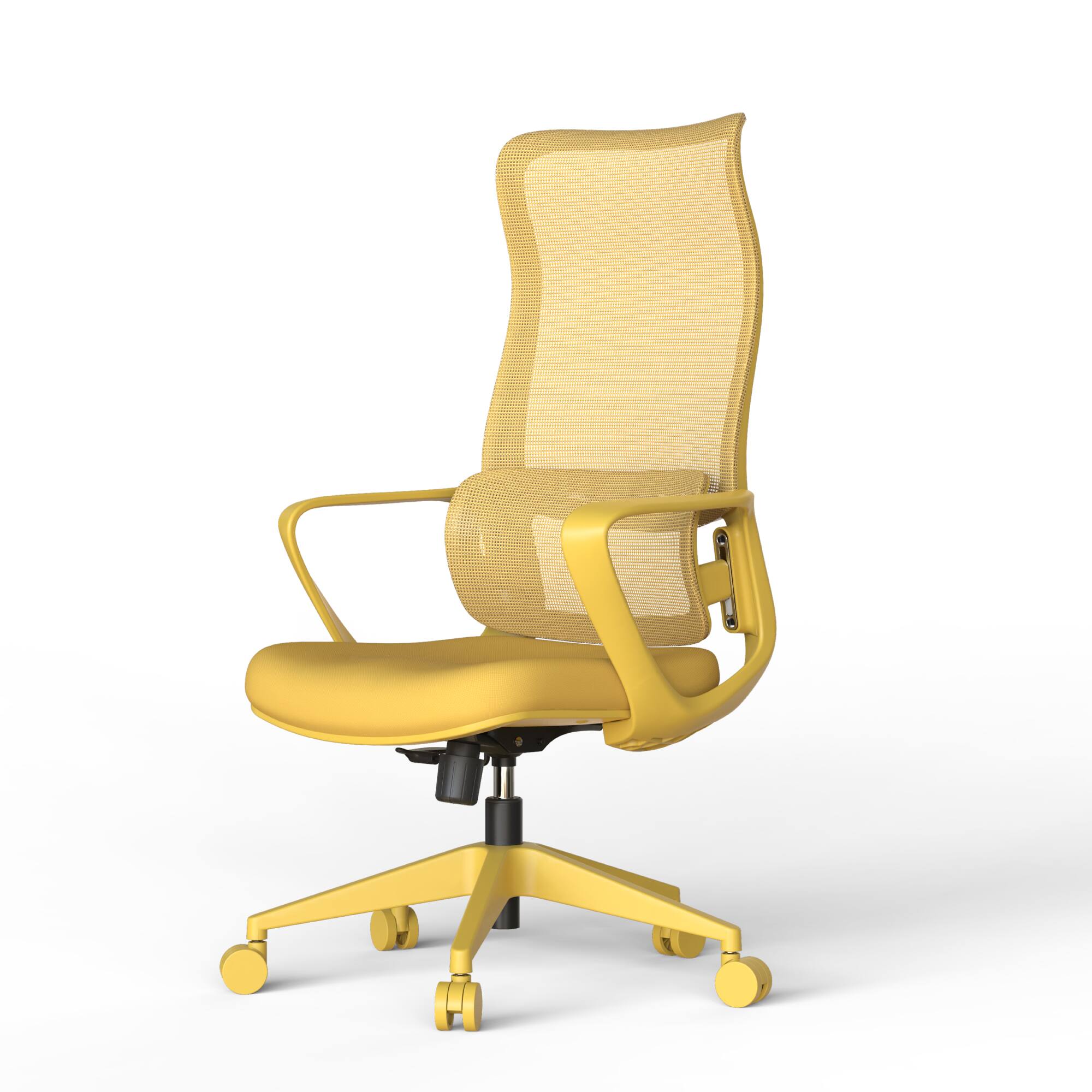 Left. Forest'nSky - Modern Ergonomic Mesh Office Chair – High-Back Executive Desk Chair with Lumbar Support, Adjustable Height, Yellow - Yellow.