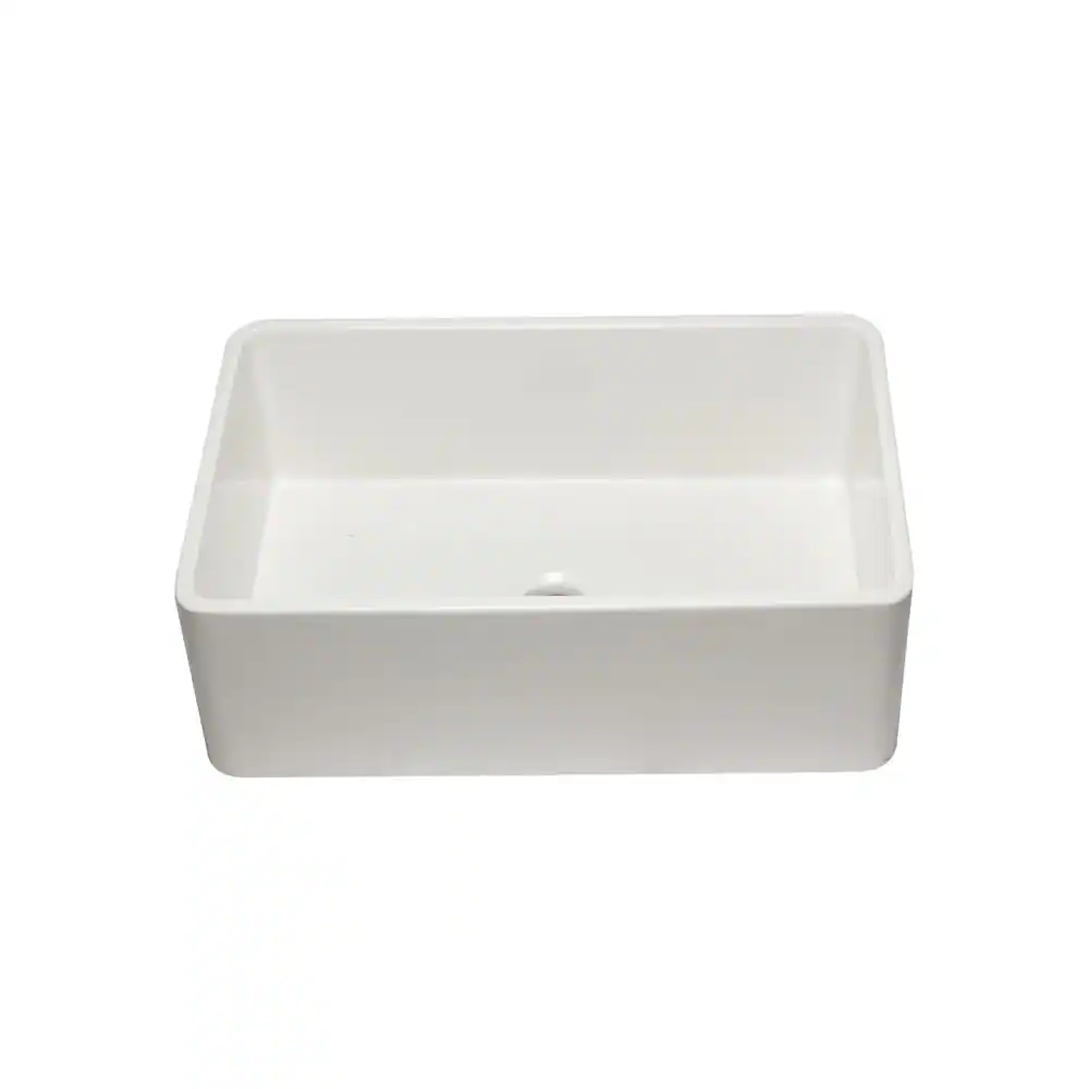 Alt View 5. Alfi - ALFI brand 30 inch White Reversible Single Fireclay Farmhouse Kitchen Sink - White.