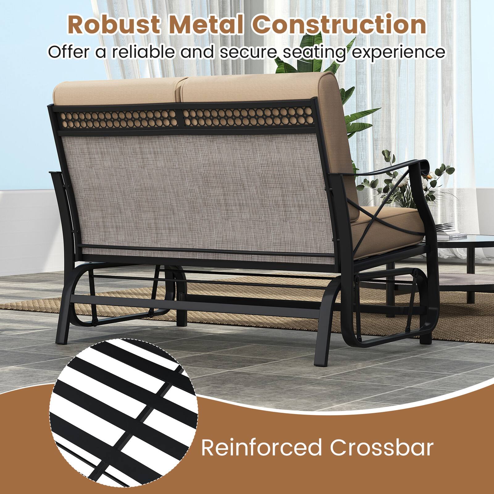 Robust Metal Construction  
Offer a reliable and secure seating experience  

Reinforced Crossbar