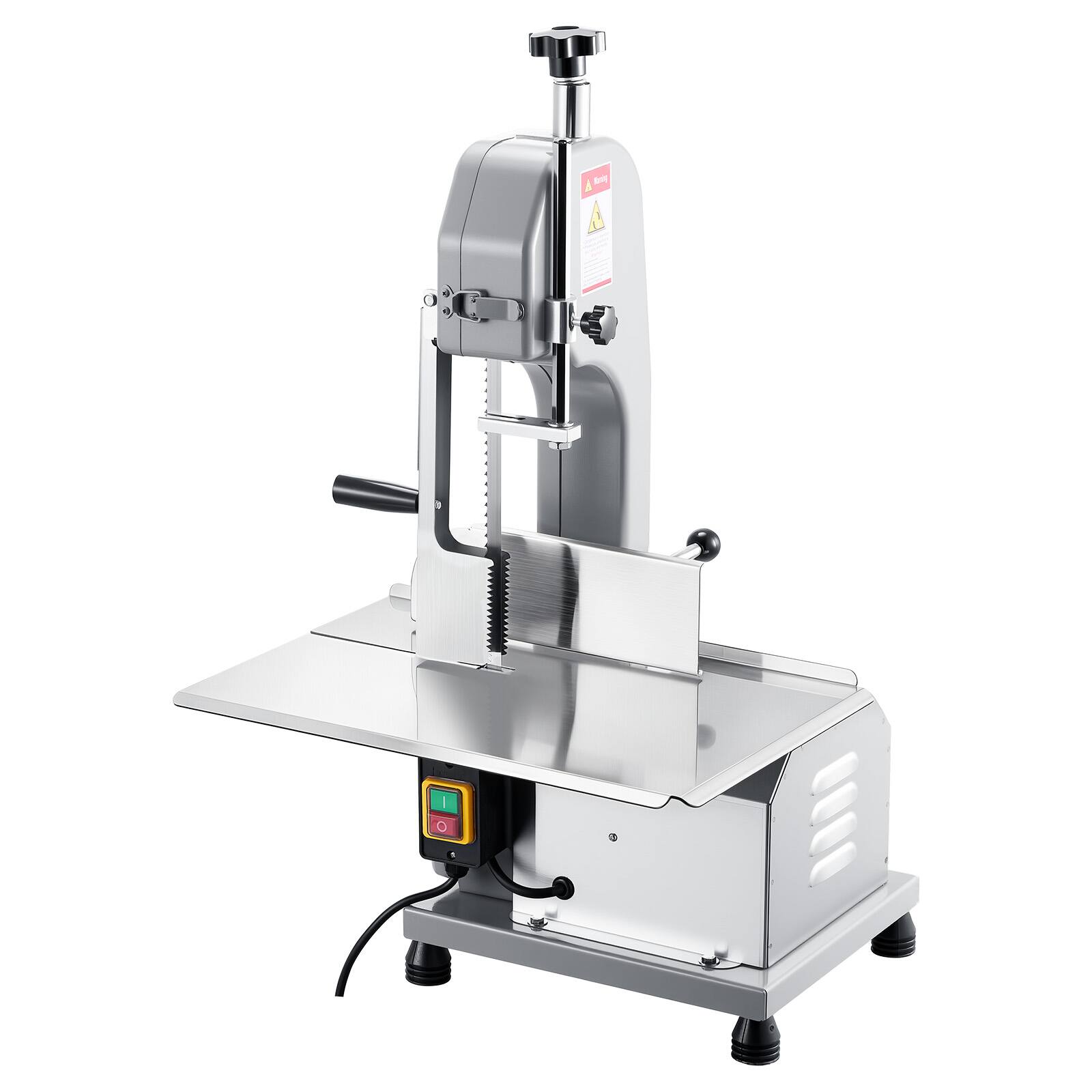 Alt View 5. VEVOR - Commercial Electric Meat Bandsaw, 650W Bone Sawing Machine with 12.4" x 18.1" Workbench, 0-4.3" Cutting Thickness - Silver.