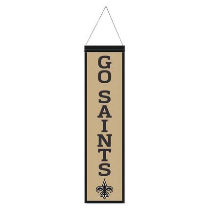 Front. WinCraft - New Orleans Saints 8" x 32" Slogan Wool Banner - Multicolor.