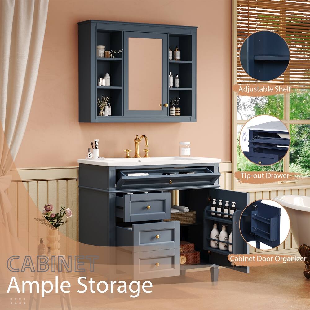Adjustable Shelf  
Tip-out Drawer  
CABINET Ample Storage  
SAVE SO Cabinet Door Organizer