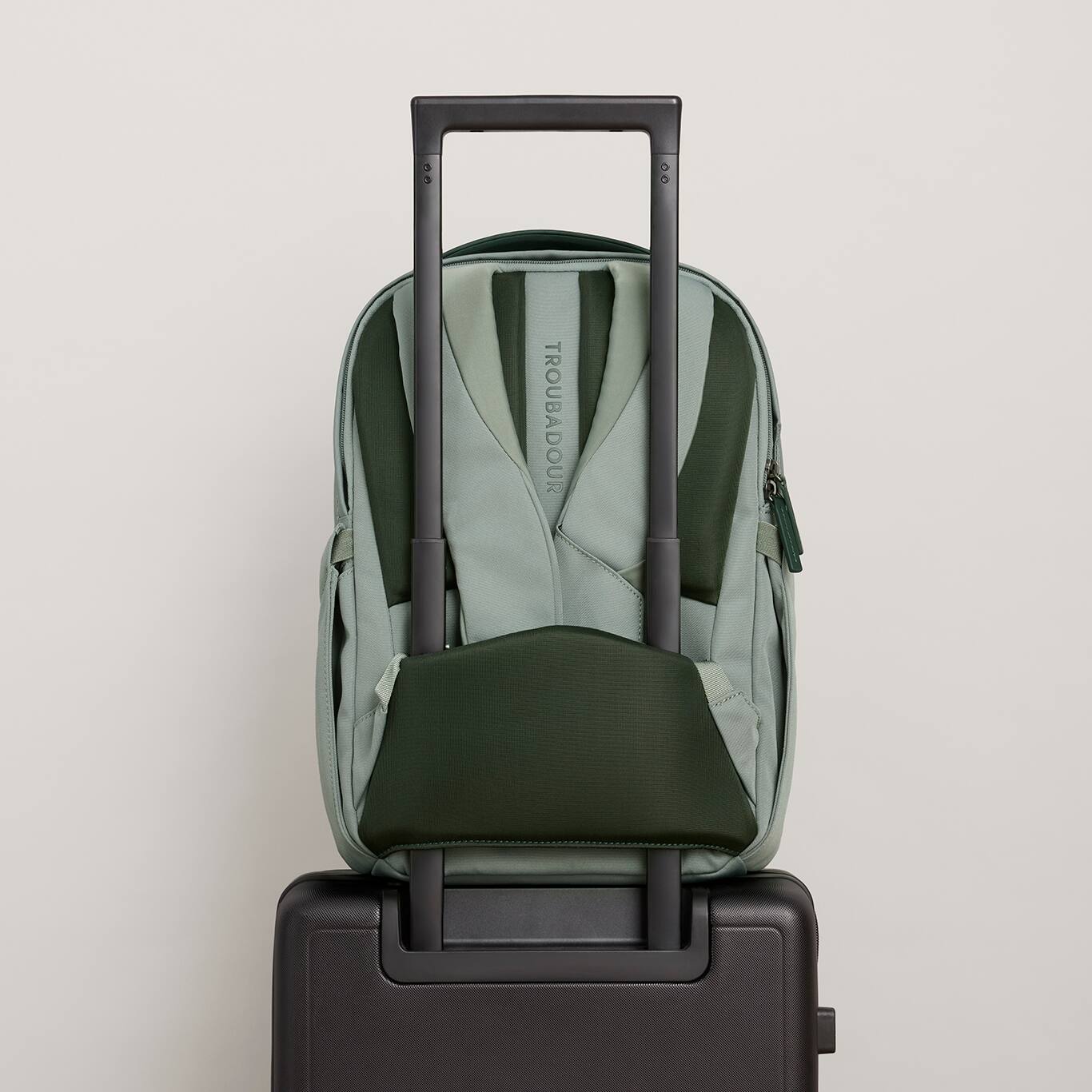 Alt View 4. Troubadour - Apex Compact Laptop Backpack 4.0 - Green Smoke.