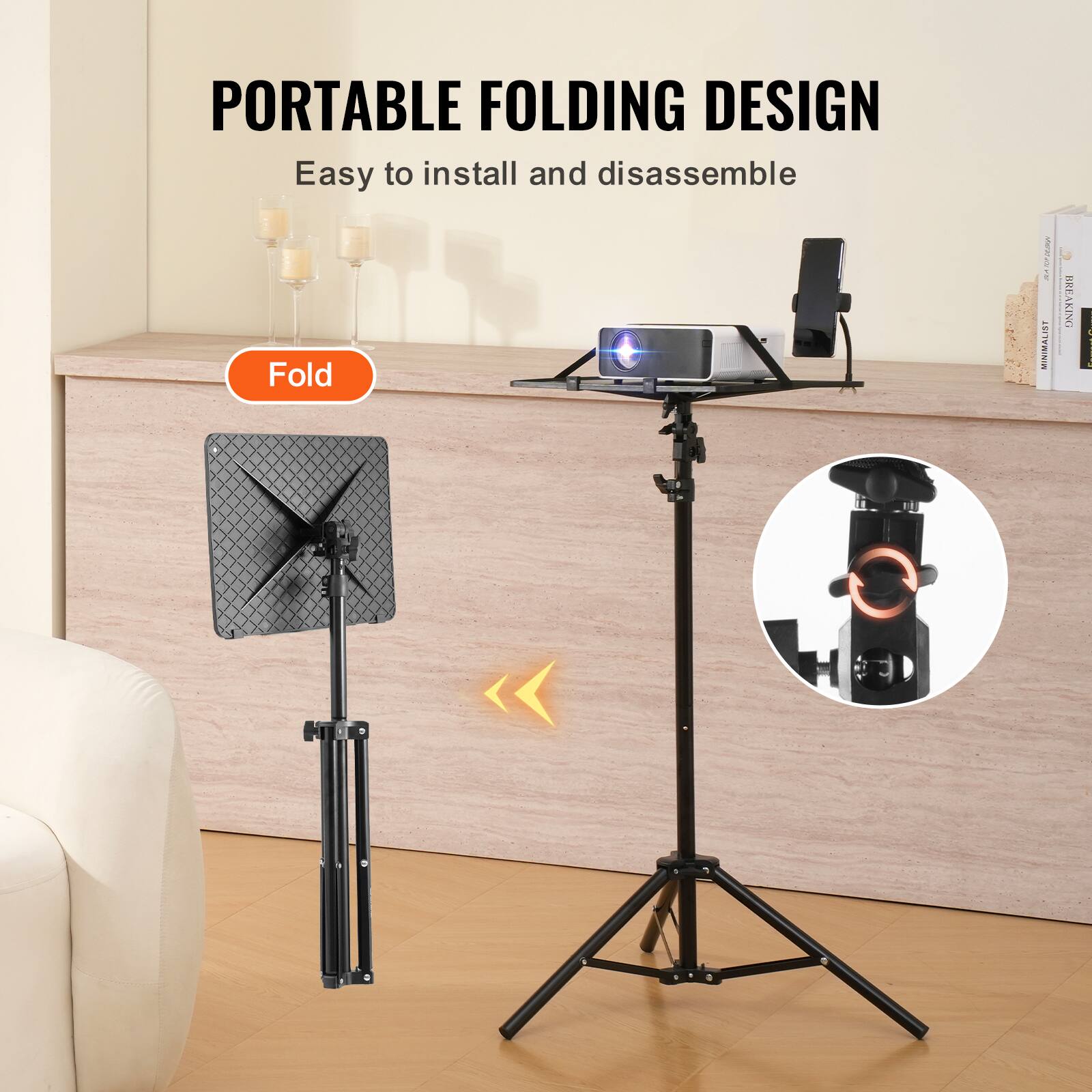 PORTABLE FOLDING DESIGN  
Easy to install and disassemble  

Fold