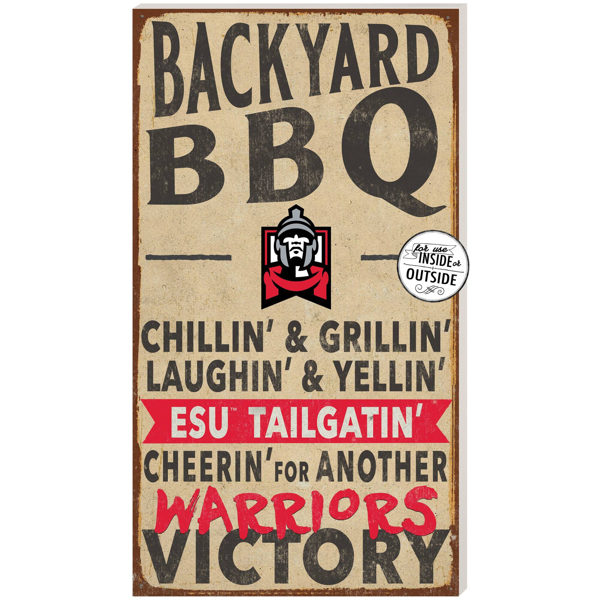 East Stroudsburg Warriors 11" x 20" Indoor/Outdoor BBQ Sign