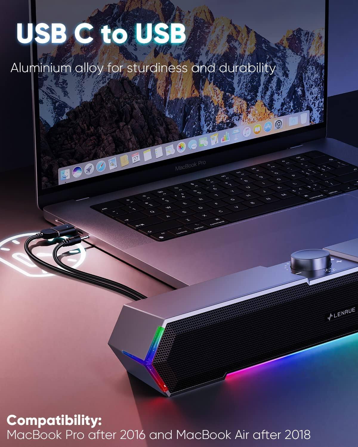 USB C to USB  
Aluminium alloy for sturdiness and durability  

Compatibility:  
MacBook Pro after 2016 and MacBook Air after 2018