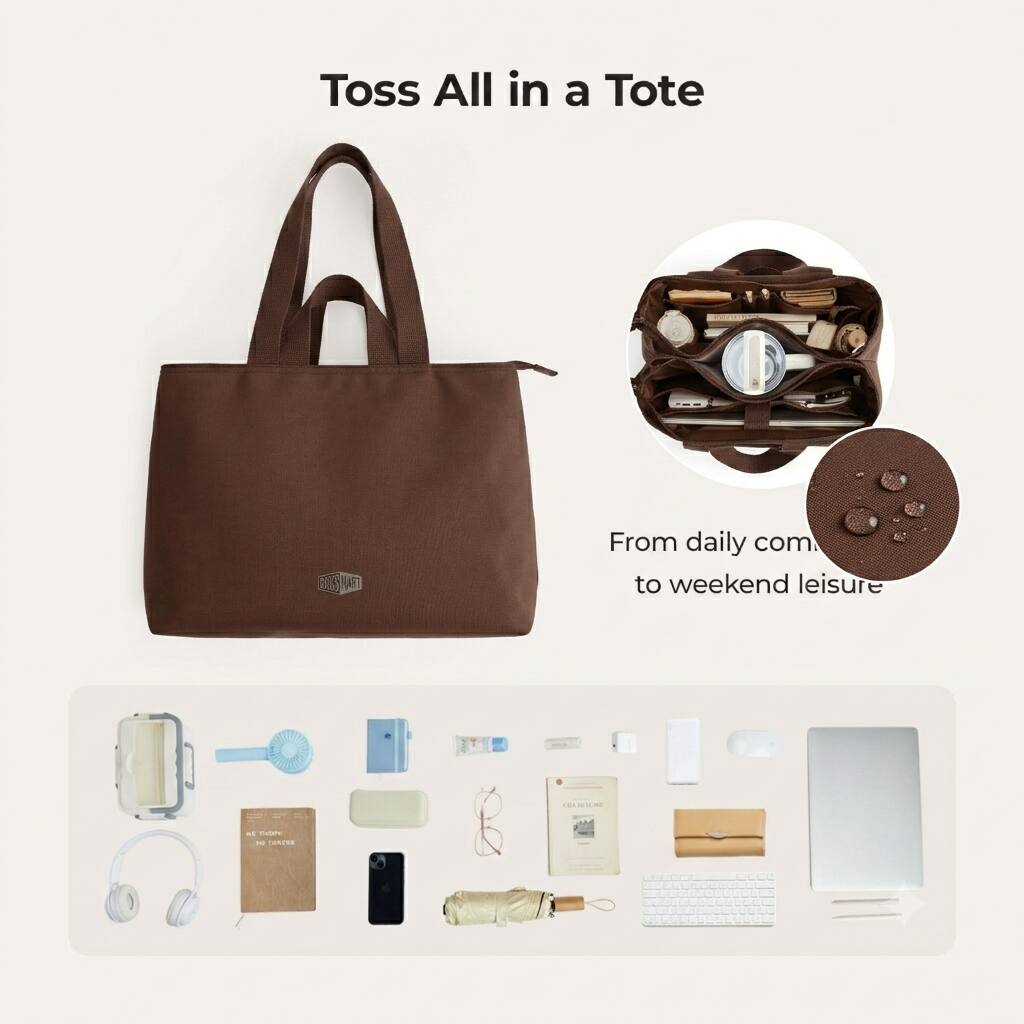 Toss All in a Tote  
From daily commute to weekend leisure