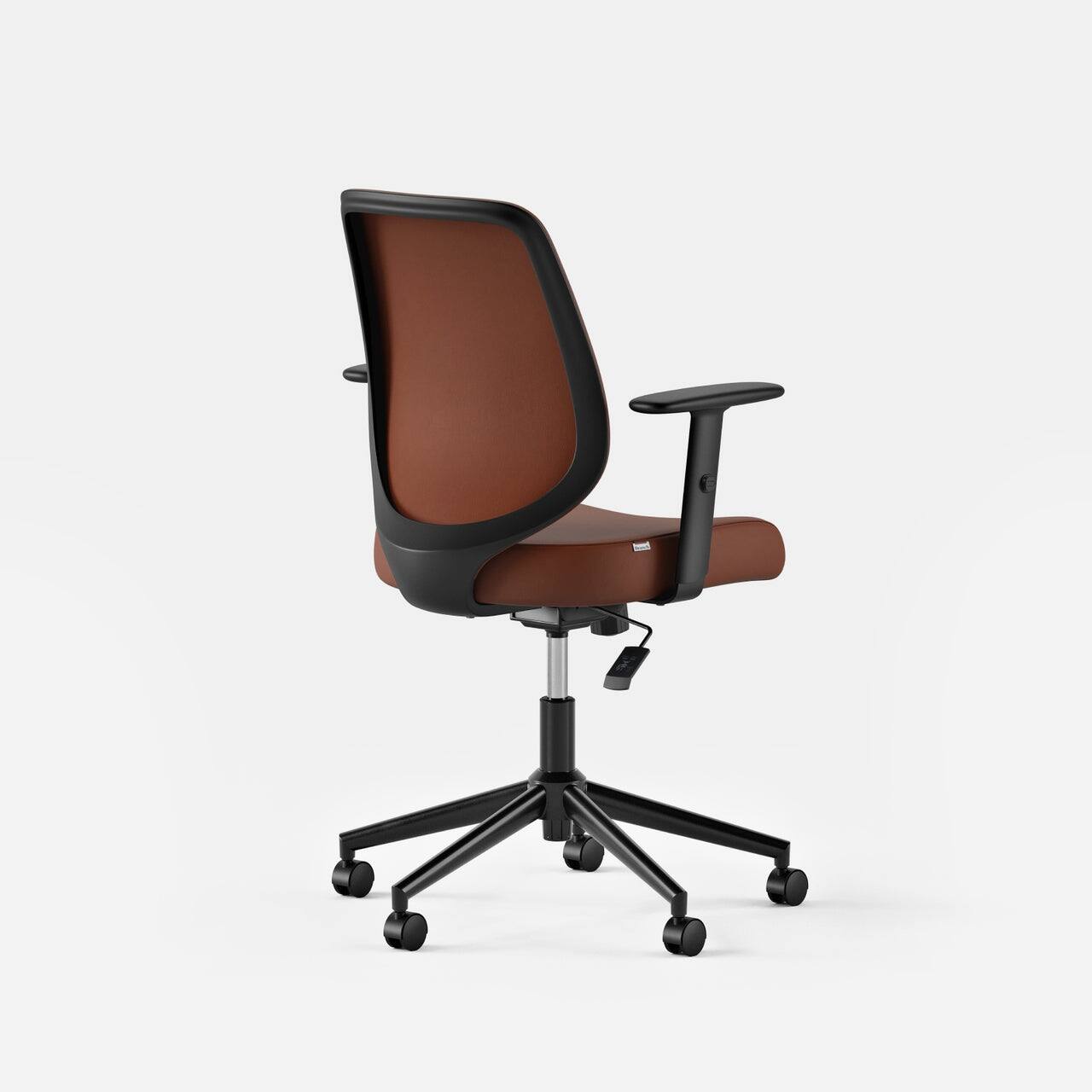 Angle. Branch Furniture - Daily Chair - Vegan Leather Mahogany.