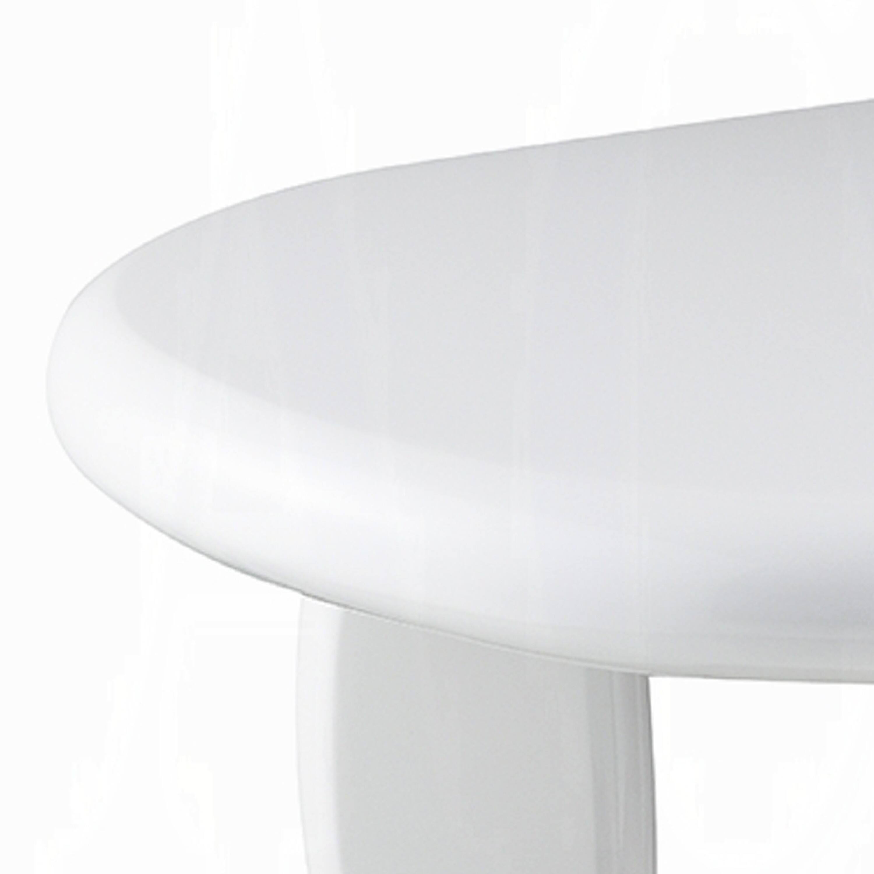 Alt View 3. Manhattan Lane - Vayu End Table, 30 Inch Asymmetric, Tri Pebble Legs, High Gloss White - White.