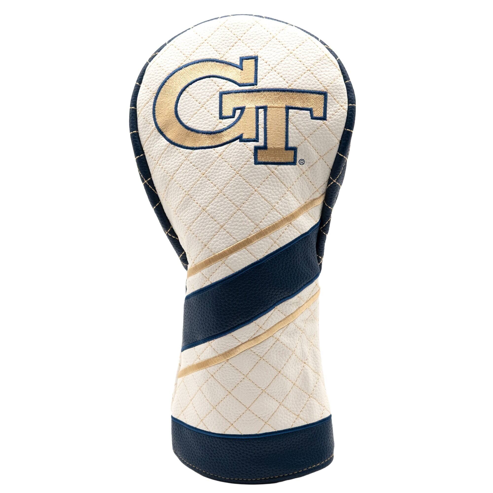 Front. Team Golf - Georgia Tech Yellow Jackets Striped Quilted Driver Headcover - Multicolor.