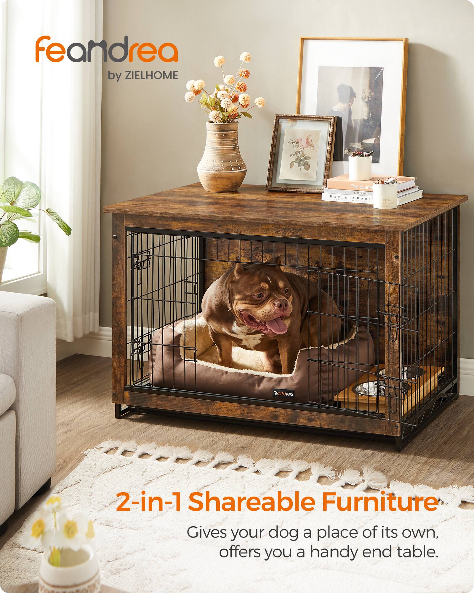 Songmics Home Dog Crate Furniture, 38.6