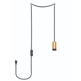 Next Glow - DIY Vintage Pendant Light Cord Kit with Switch & Plug (Up to 10ft) - Brass, Black