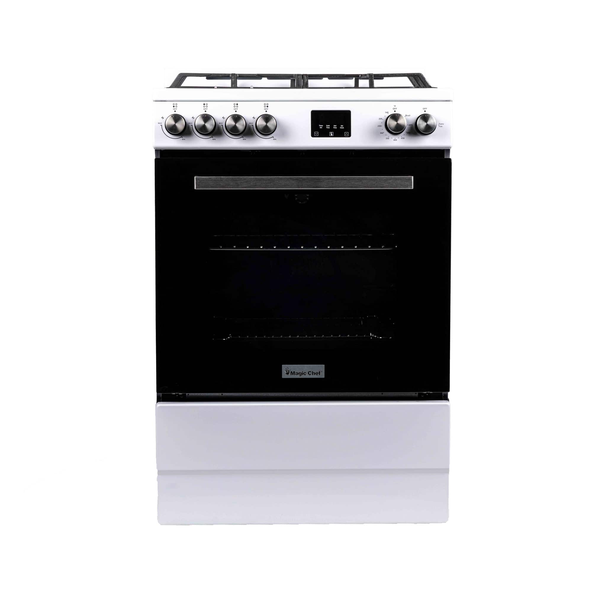 Magic Chef - 24 in 4-Burner Freestanding Gas Range in White - White