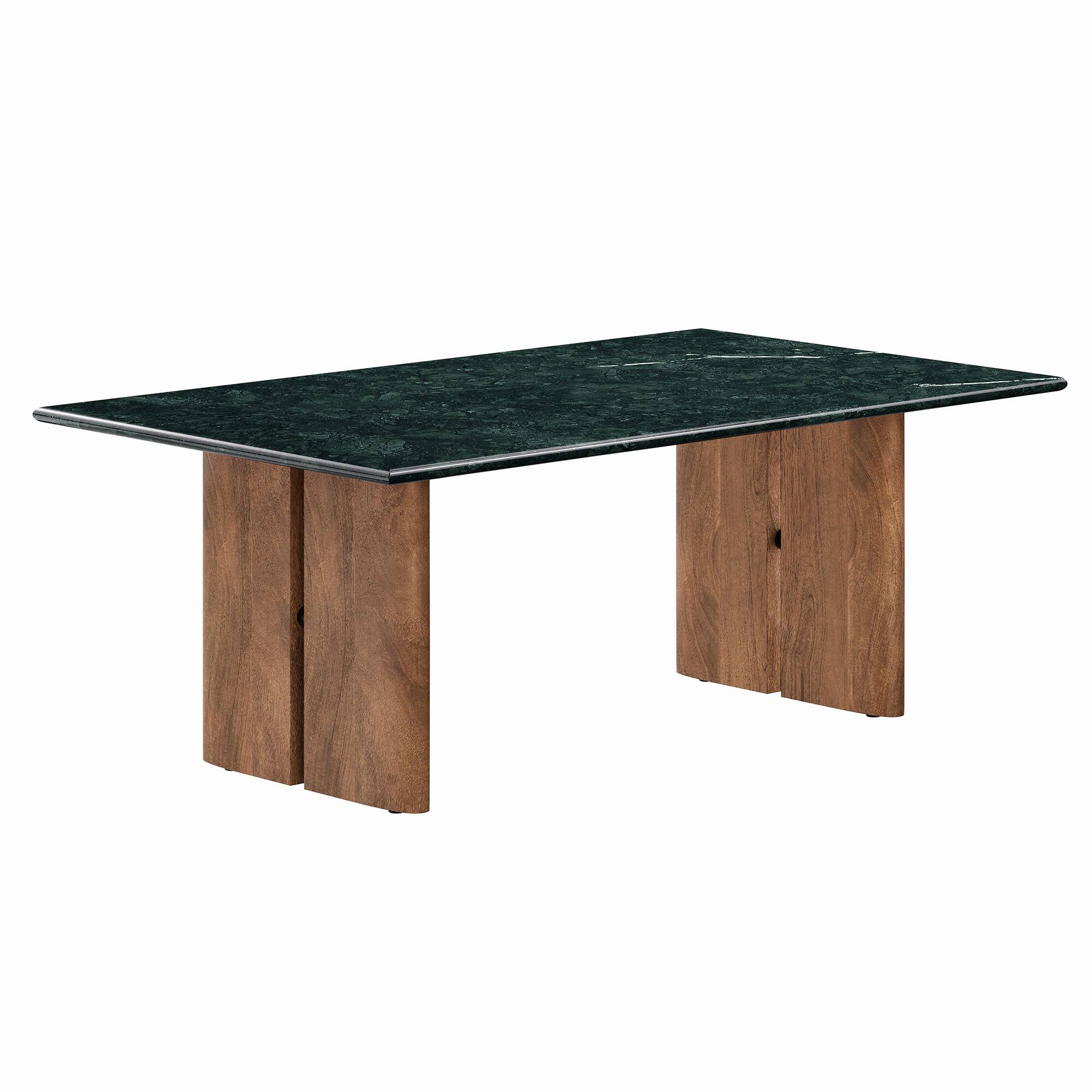 Angle. Modway - Amistad Marble Coffee Table by Modway - Walnut Green Marble.