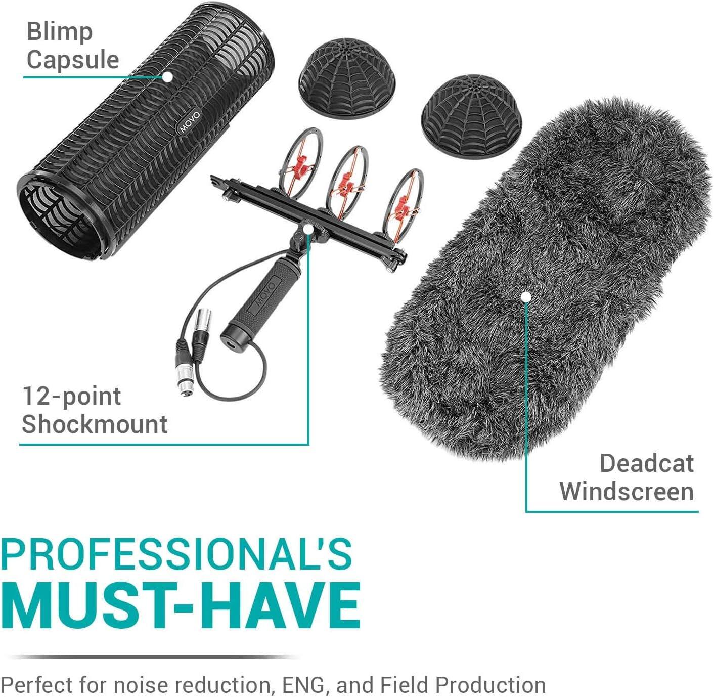 Blimp Capsule

12-point Shockmount

Deadcat Windscreen

PROFESSIONAL'S MUST-HAVE

Perfect for noise reduction, ENG, and Field Production