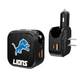 Keyscaper - Detroit Lions Dual Port USB Car & Home Charger - Multicolor
