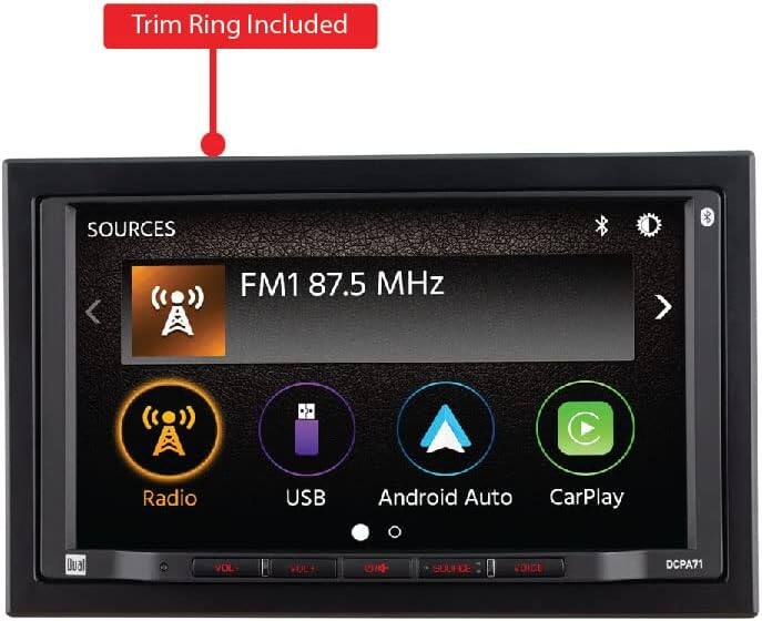 Trim Ring Included

SOURCES

FM1 87.5 MHz

Radio USB Android Auto CarPlay

DCPA71